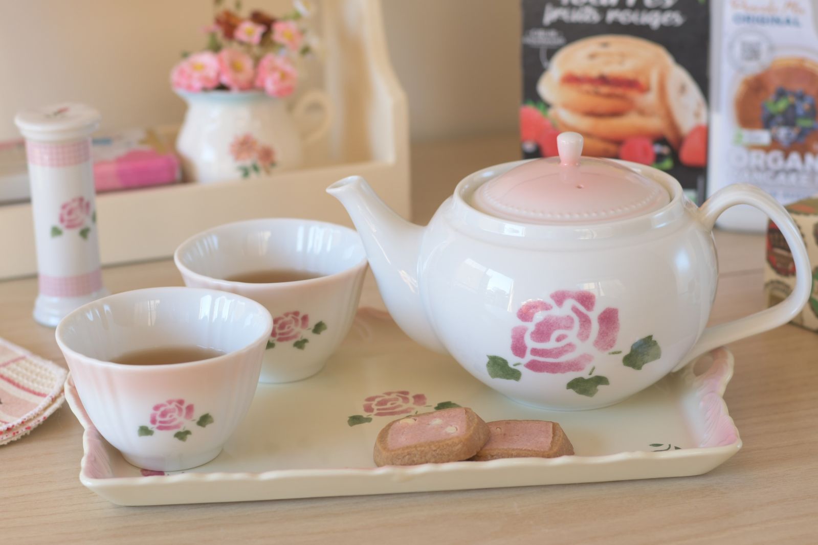 カップ&ソーサー/6点セット/Many/ローズ/3客セット/グリーン マニー