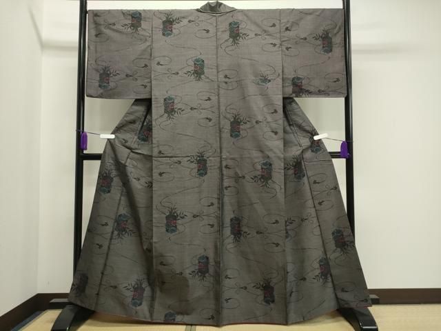 平和屋着物○本場大島紬 9マルキ 総絣 エジプト壁画文様 正絹 逸品