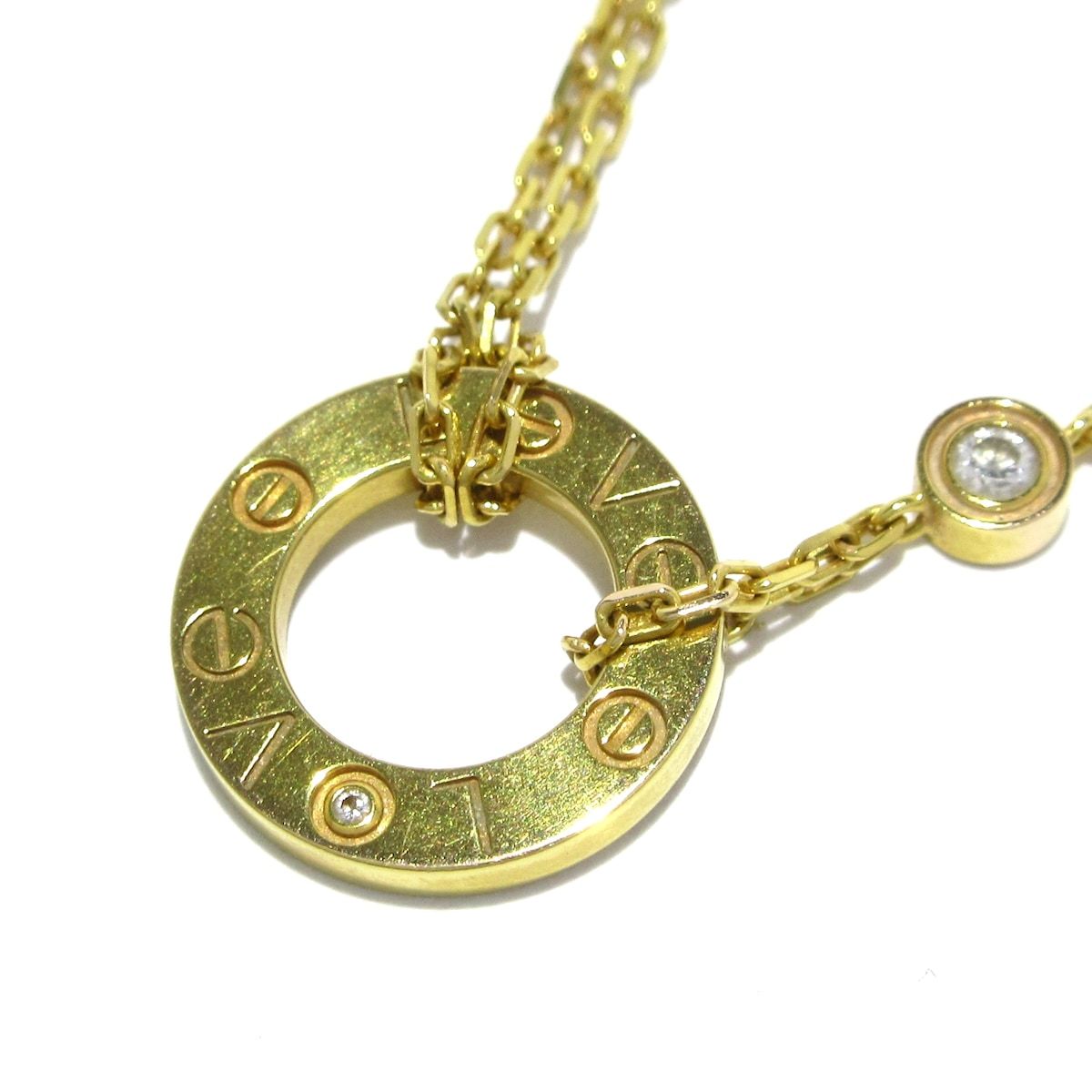 Cartier カルティエ ネックレス ラブサークル K18YG×ダイヤモンド 2Pダイヤ