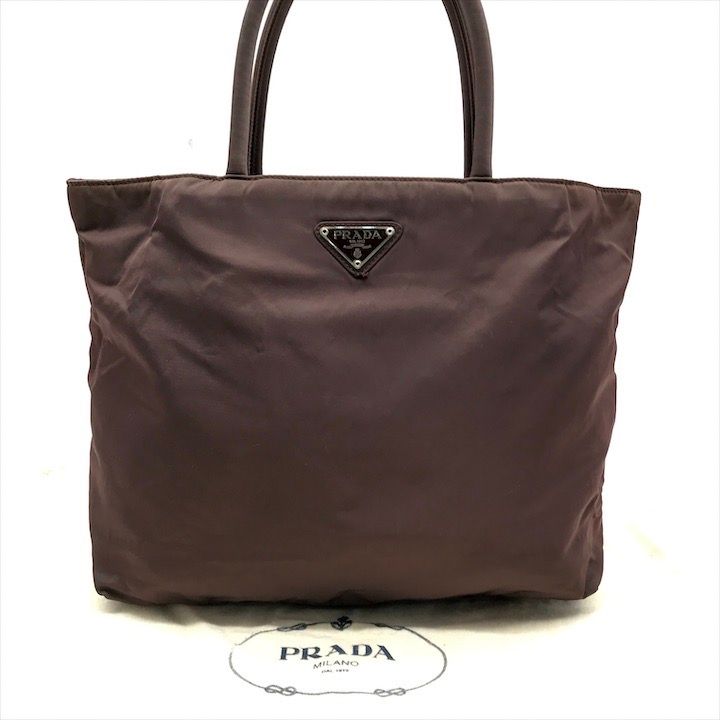新作登場，最新作 PRADA プラダ テスート ナイロン 三角ロゴ ハンド バッグ ブラウン ブランド レディース k4949 その他