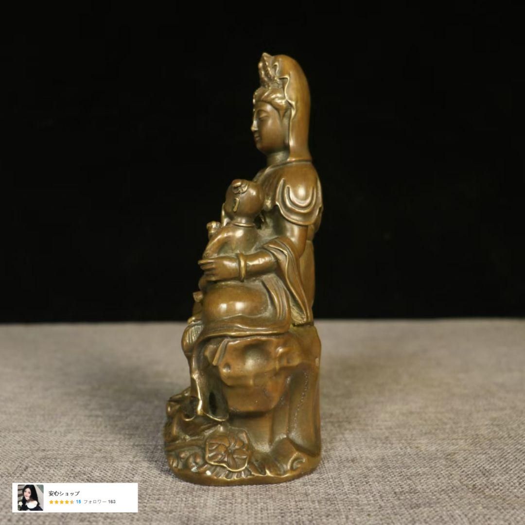 仏教美術 仏像 送子観音菩薩銅像 銅製品 工芸 品置物 - メルカリ