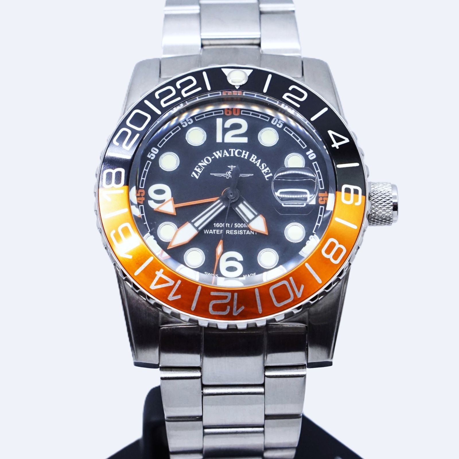 ZENO-WATCH BASEL ゼノウォッチ 6349Q-OR-M(OR×BK) パイロットウォッチ 