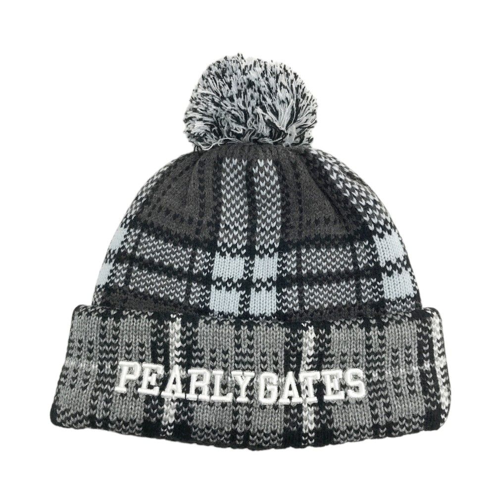 PEARLY GATES パーリーゲイツ ニット帽 チェック柄 グレー系 FR 240101334429 ゴルフウェア ストスト