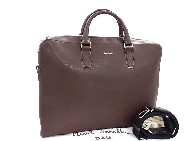 Paul Smith ポールスミス レザー 2WAY ビジネスバッグ ハンドバッグ ショルダー クロスボディ ブラウン系 FL5064