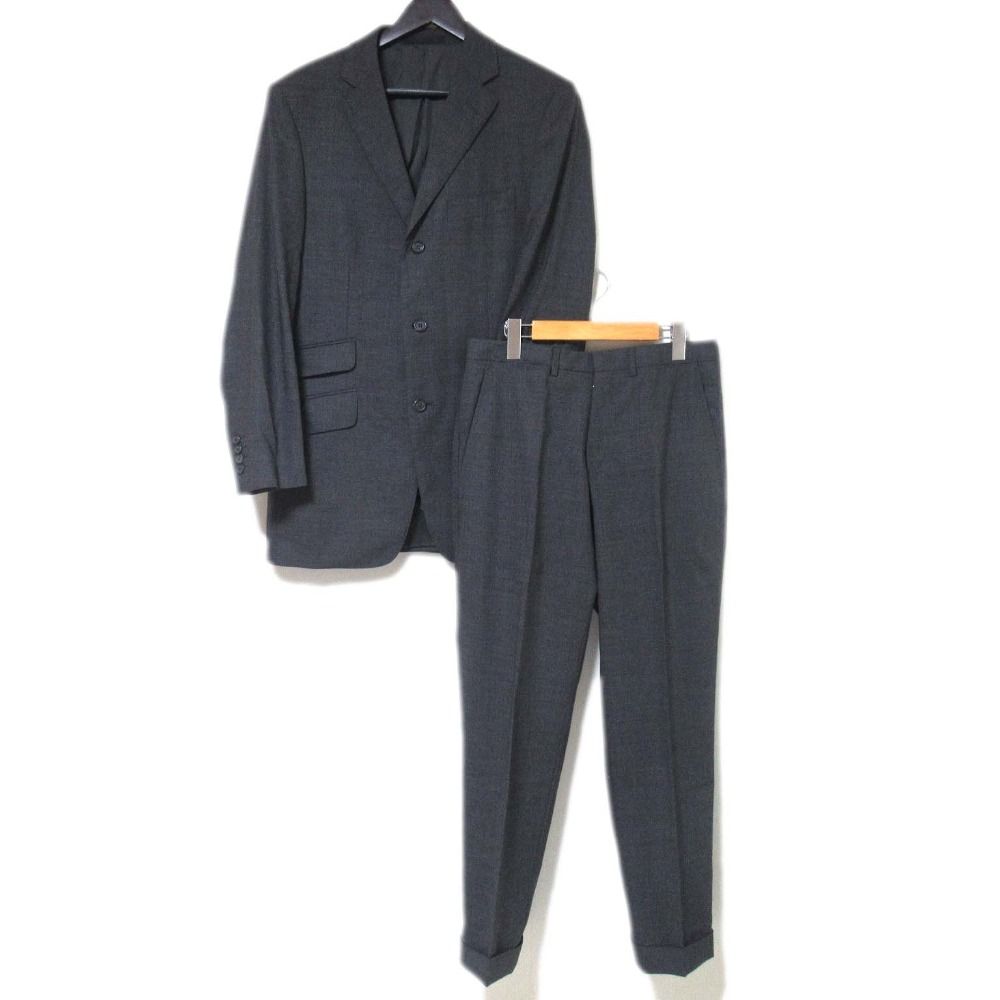 dunhill ダンヒル シングル テーラードジャケット スラックスパンツ スーツ セットアップ サイズ48 グレー メンズ 古着