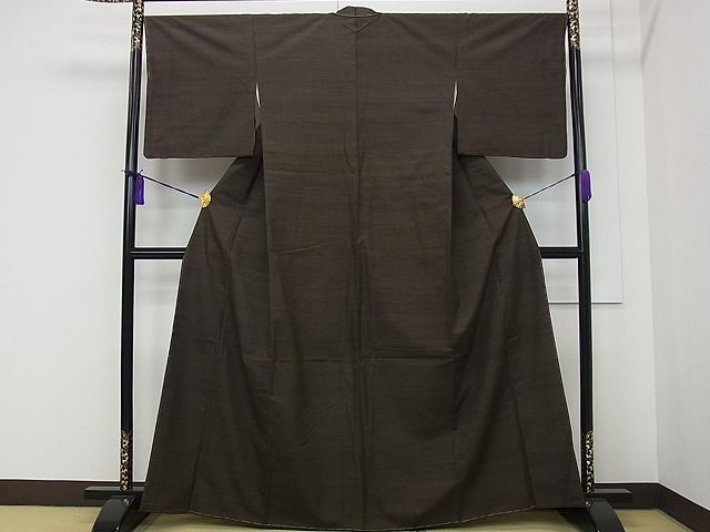 平和屋本店■極上　国指定重要無形文化財　本場久米島紬　手織　涅色　西武百貨店扱い　証紙付き　逸品　未使用　CZAA0629s4 平和屋本店□極上 国指定重要無形文化財 本場久米島紬 手織 涅色 西武