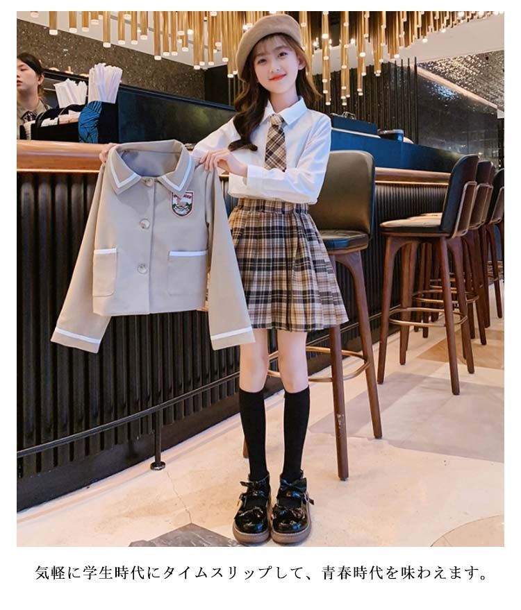 卒業式 女の子 スーツ 韓国 卒服 制服 フォーマルスーツ キッズ 小学生 入学式 : 子供服 フォーマル | スカート [Wolcakyue]
