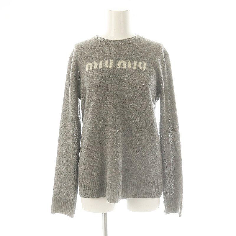 ミュウミュウ miumiu 23AW ウール カシミヤ ロゴセーター ニット