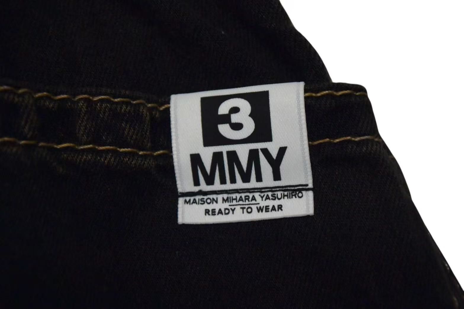 Maison MIHARA YASUHIRO ステッカー柄デニム 黒 46サイズ MIHARA YASUHIRO/ミハラヤスヒロ】HUGE DETAIL STICKER JEANS