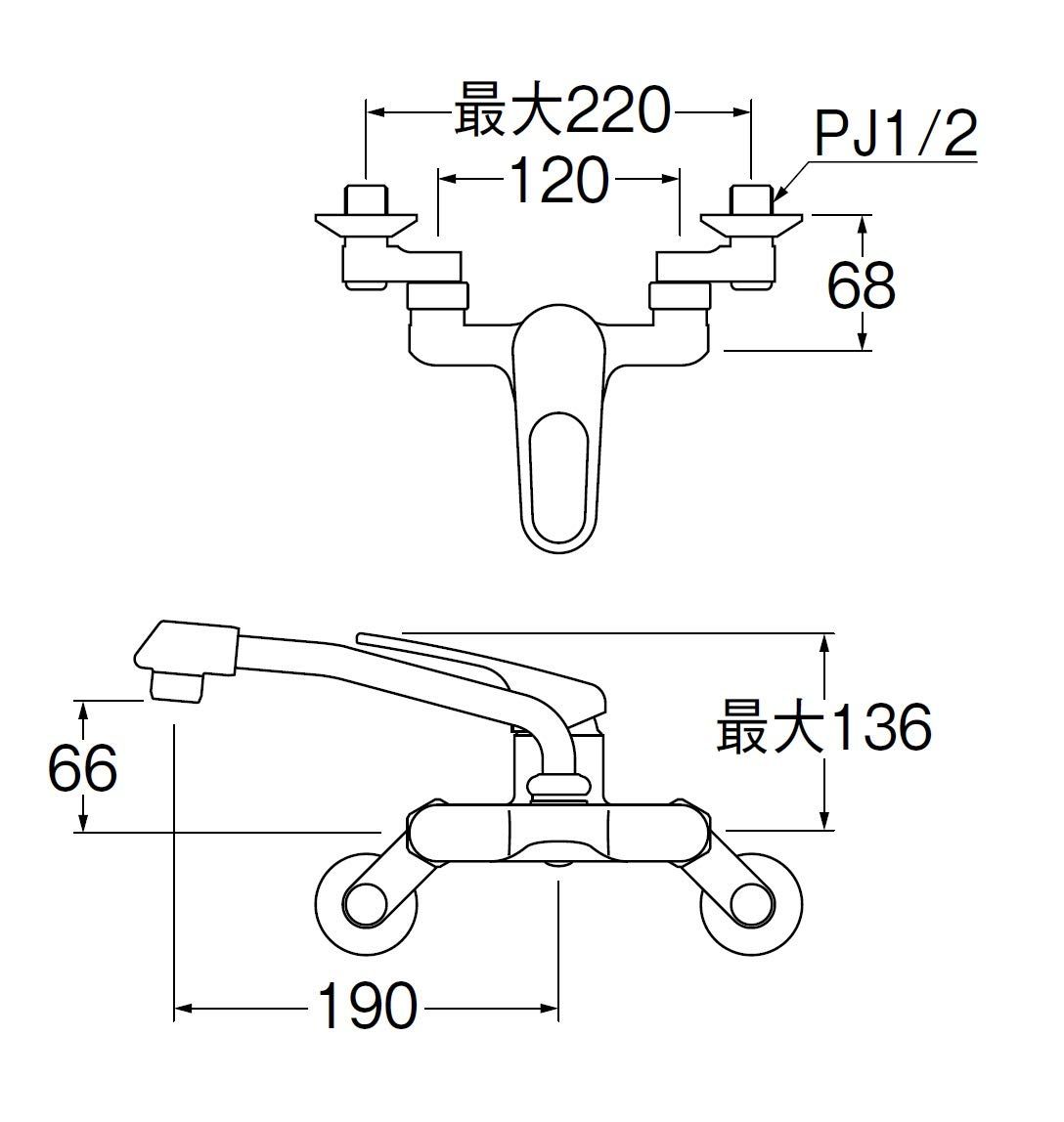 SANEI サンエイ キッチン用 シングル混合栓 上向きパイプ 断熱キャップ付き K27CD-13