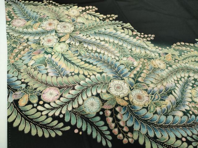 平和屋着物○越後十日町の一流染匠 桐屋・翠山工房 黒留袖 絞り 辻が花