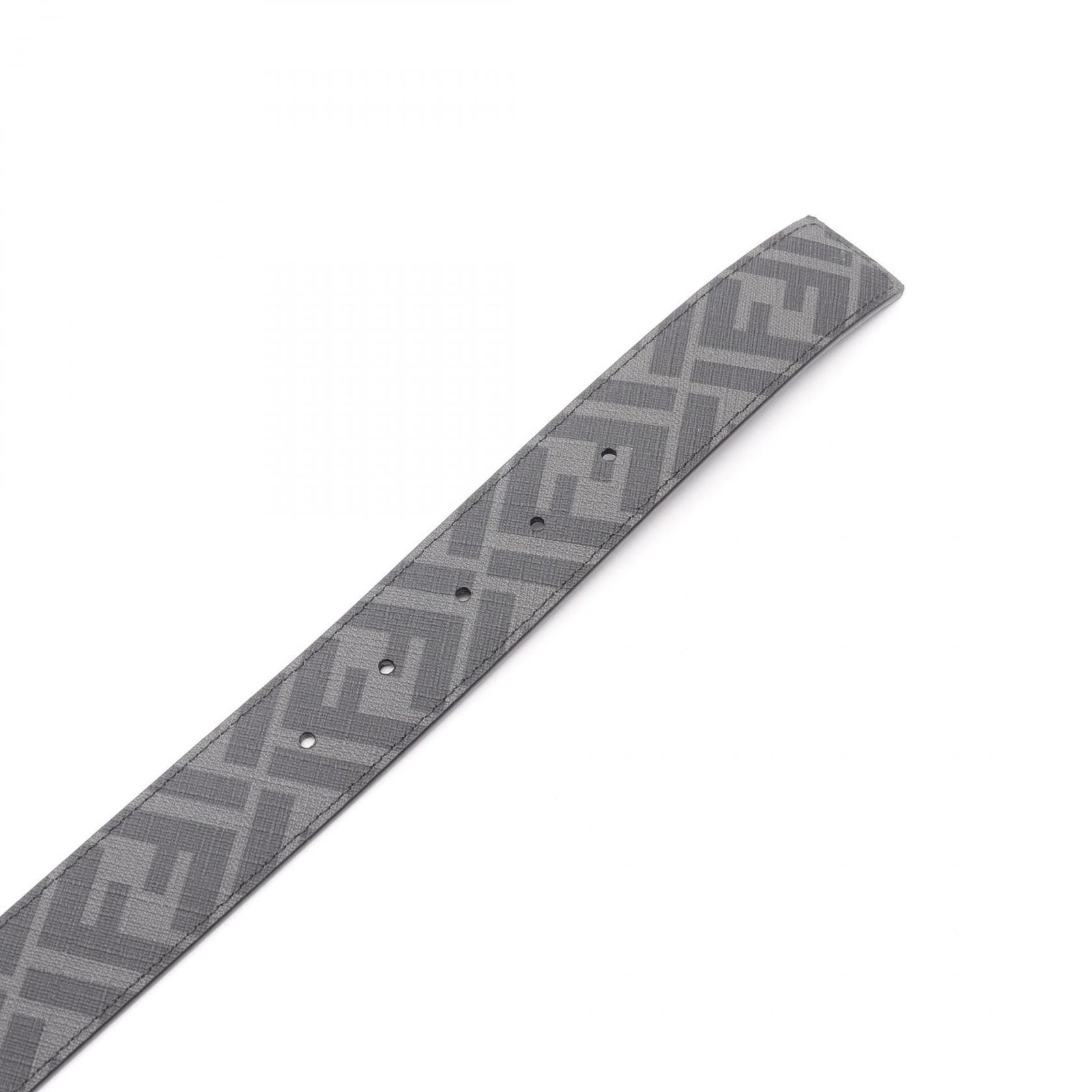 美品 フェンディ ズッカ F金具 ベルト レザー ブラック シルバー FENDI