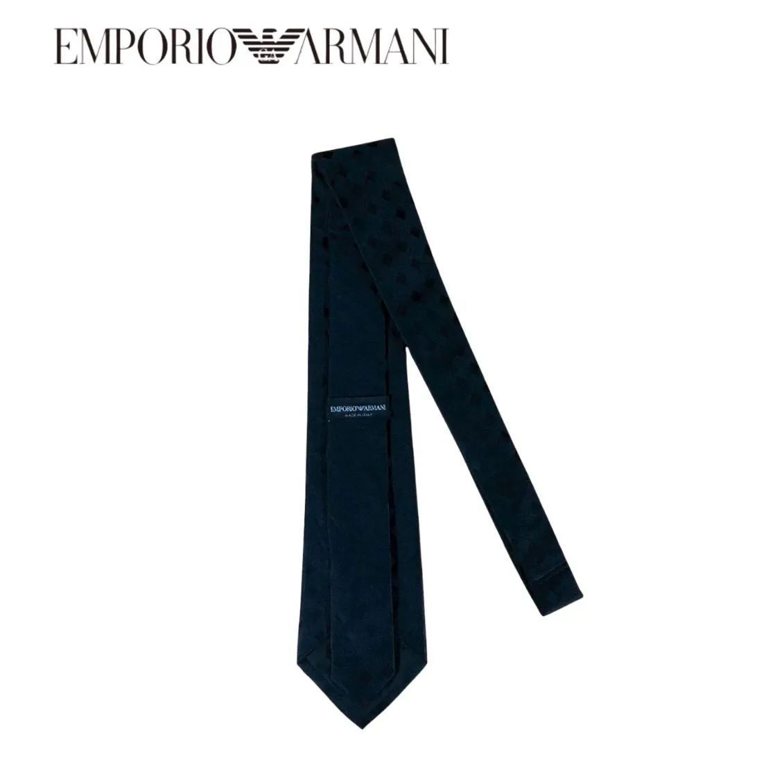 未使用タグ付　エンポリオアルマーニ　ネクタイ　紺・黒　シルクジャガード　ドット タグ付き未使用✨EMPORIO ARMANI ネクタイ アルマーニ