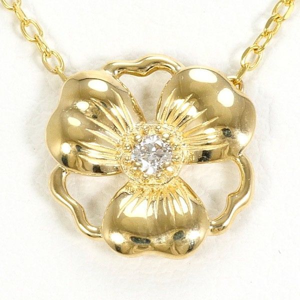 K10YG ネックレス necklace ダイヤ 総重量約1.2g 約40cm