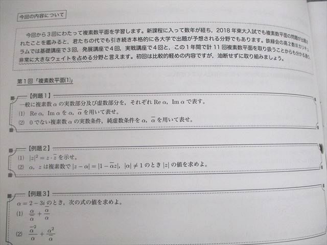 UN11-021 鉄緑会 高2数III18クラス 数学基礎・発展講座III/問題集