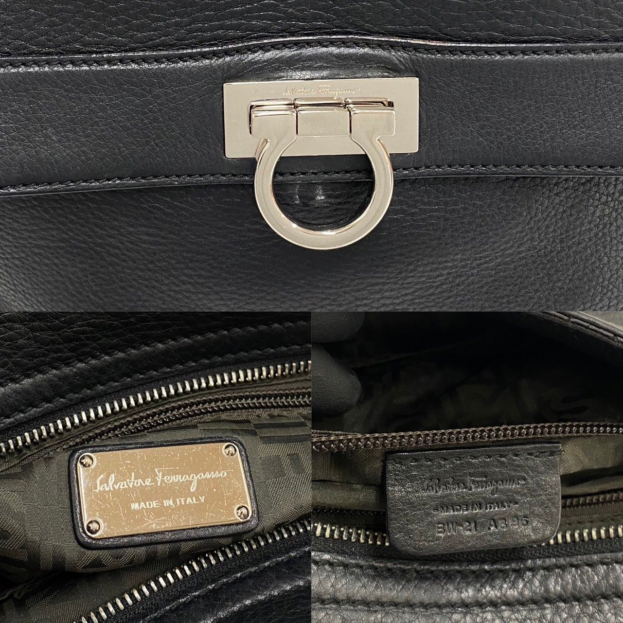 極 美品 希少品 Salvatore Ferragamo フェラガモ ガンチーニ 金具