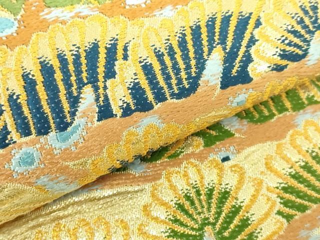 平和屋本店□極上 龍村美術織物 たつむら 六通柄 本袋帯 唐織 木彫松涛  