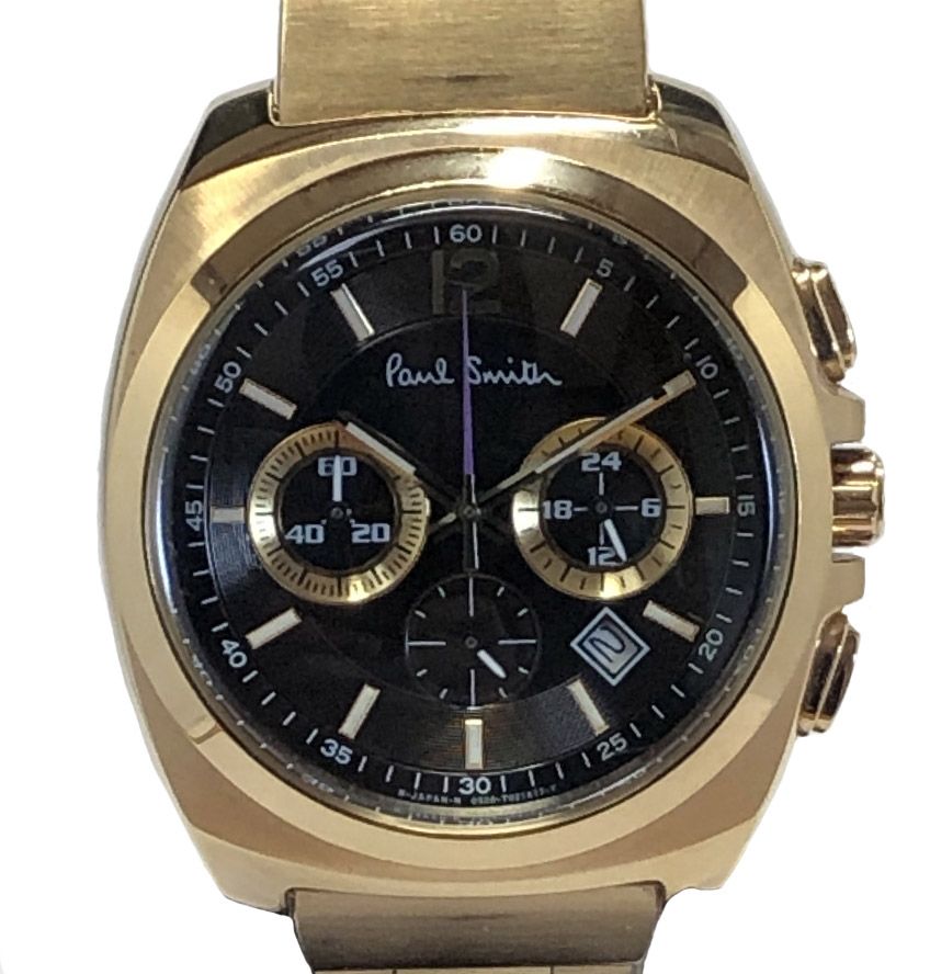 【超美品】ポールスミス Paul Smith 腕時計 クロノグラフ ゴールドななゆう腕時計