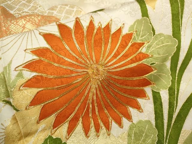平和屋着物▽豪華振袖 駒刺繍 雲取り花車文 金彩 正絹 逸品
