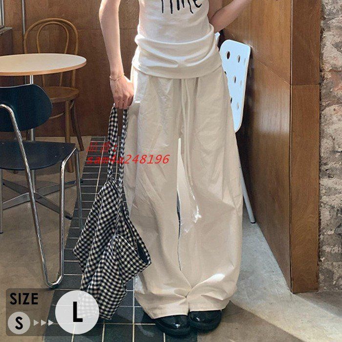 バレルパンツ レディース ワイドパンツ 白 春夏 カジュアル 体型カバー ゆったり 韓国風 ファション ハイウエスト おしゃれ バレルレッグパンツ am4a248196