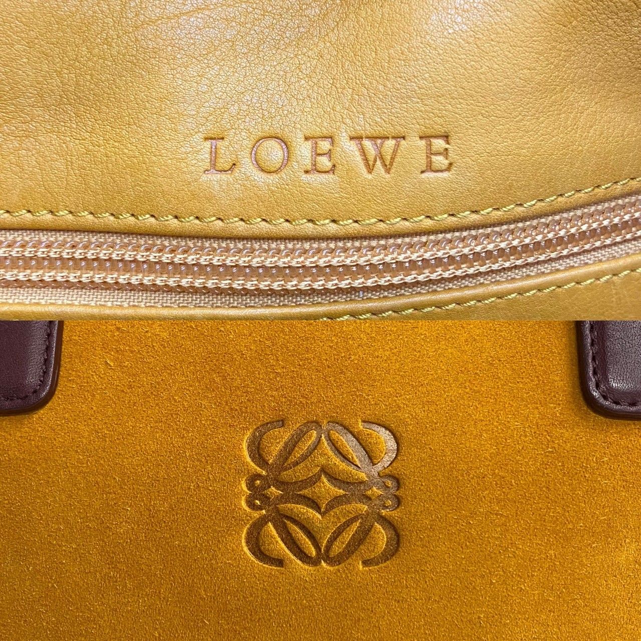 極 美品 袋付 LOEWE ロエベ アマソナ28 アナグラム ロゴ スエード 