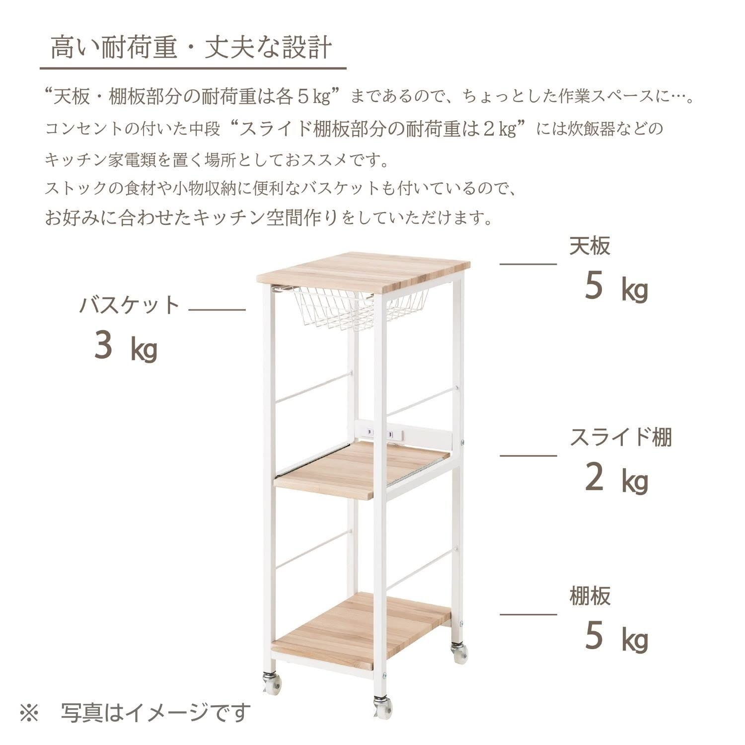 数量 T0-VKWS88VNA スリム キッチンワゴン ヴィンテージ調 30×40×89.5㎝ ヴィンテージナチュラル 収納ラック 棚 キャスター付き コンセント付き 武田コーポレーション NEXPOTALLINN_EU