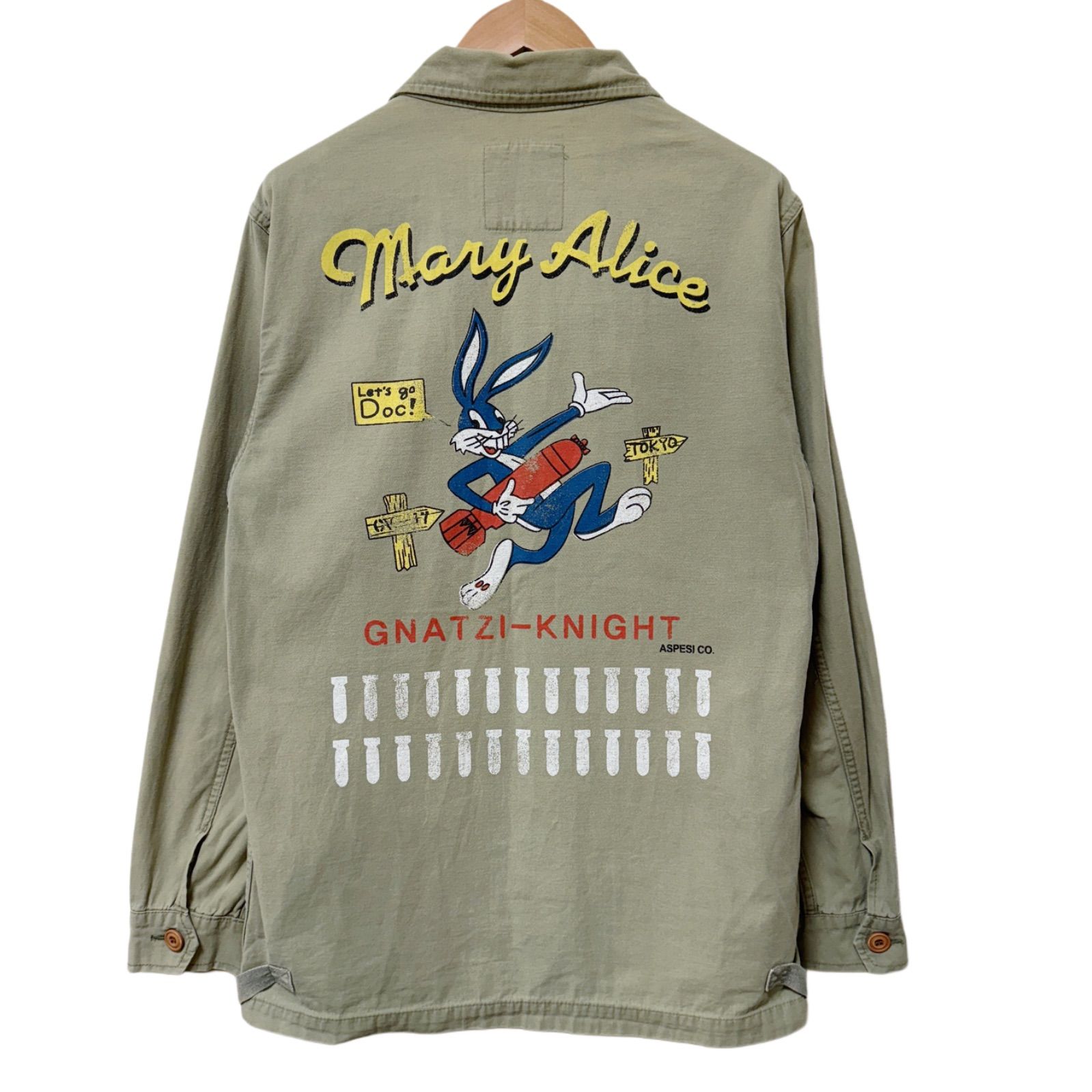 アスペジ ミリタリージャケット Mサイズ カーキ色 キャラクター