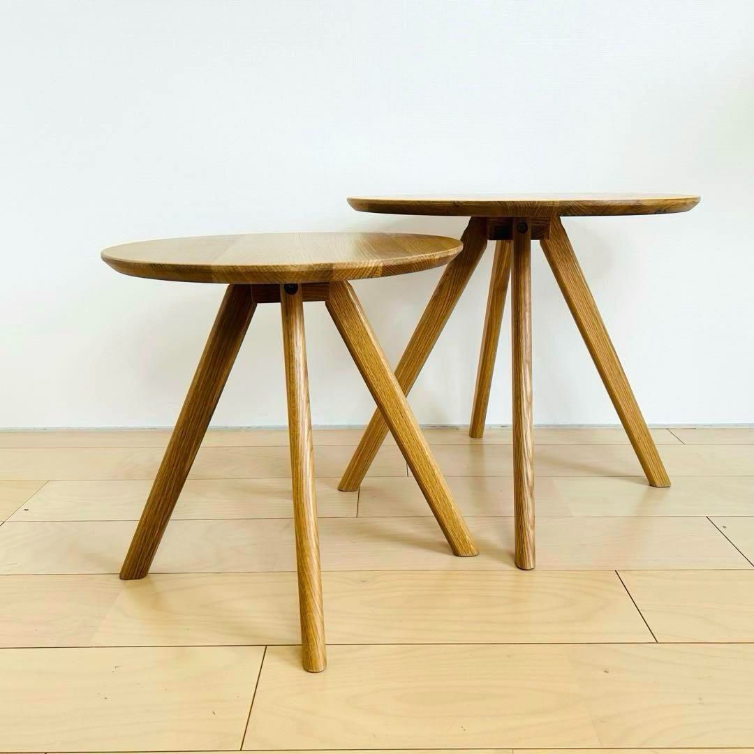 ニトリ サイドテーブル ネストテーブル ラウンドテーブル 2つセット