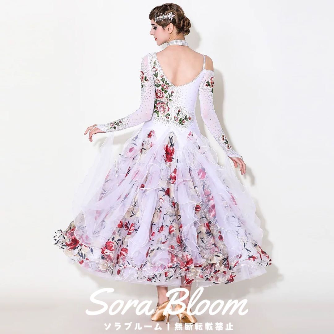 新品未使用花柄スタンダードドレス?発表会に最適！競技会でも