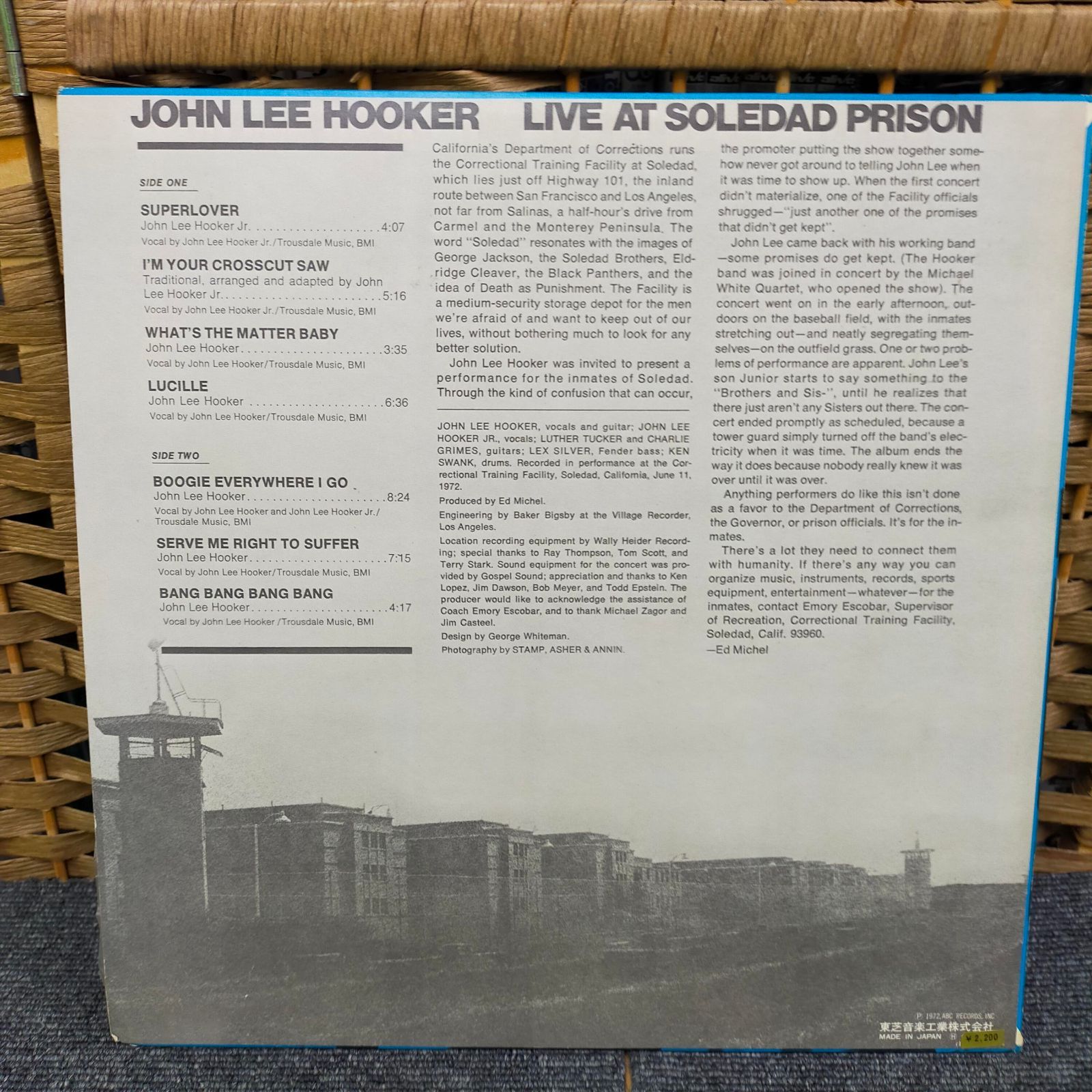 LPレコード918】国内盤 JOHN LEE HOOKER LIVE AT SOLEDAD PRISON
