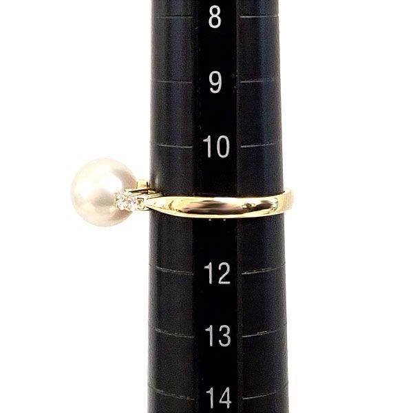ミキモト アコヤ真珠 リング ダイヤモンド K18イエローゴールド  
