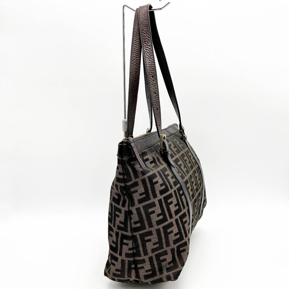 美品 FENDI フェンディ ズッカ柄 A4 トートバッグ ショルダーバッグ 