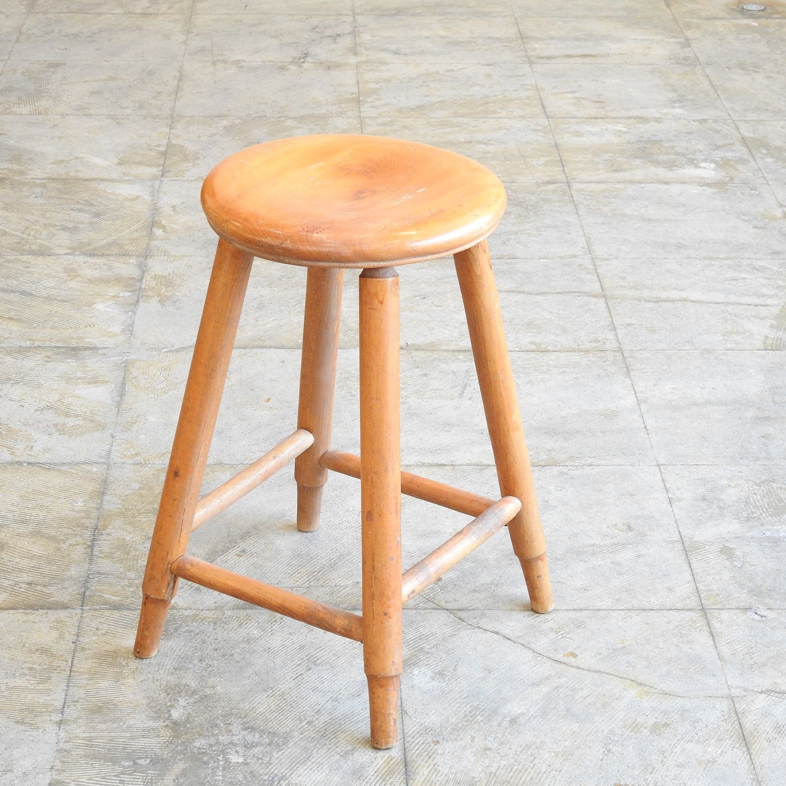無垢材 天然木製 丸椅子 スツール アンティーク ナチュラル 古道具 