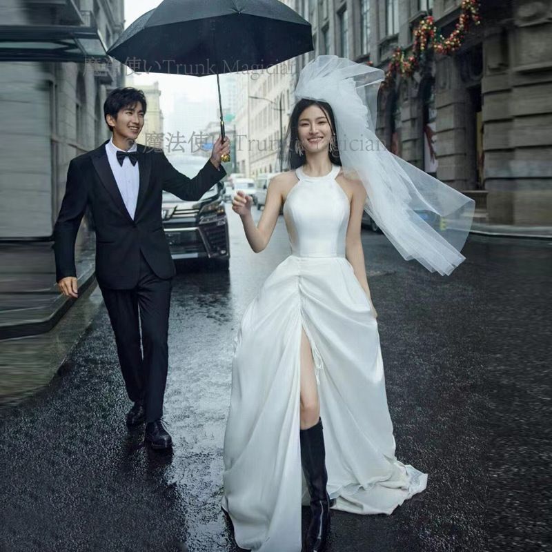 ネックホルタースリットウェディングドレス CCVZ1026P225