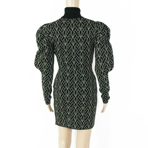 80 OFF エリザベッタフランキ ELISABETTA FRANCHI ワンピース 40 EOP1690 S Mサイズ ブラック レディース ニットワンピース 長袖 ブランドロゴ入り イタリア製