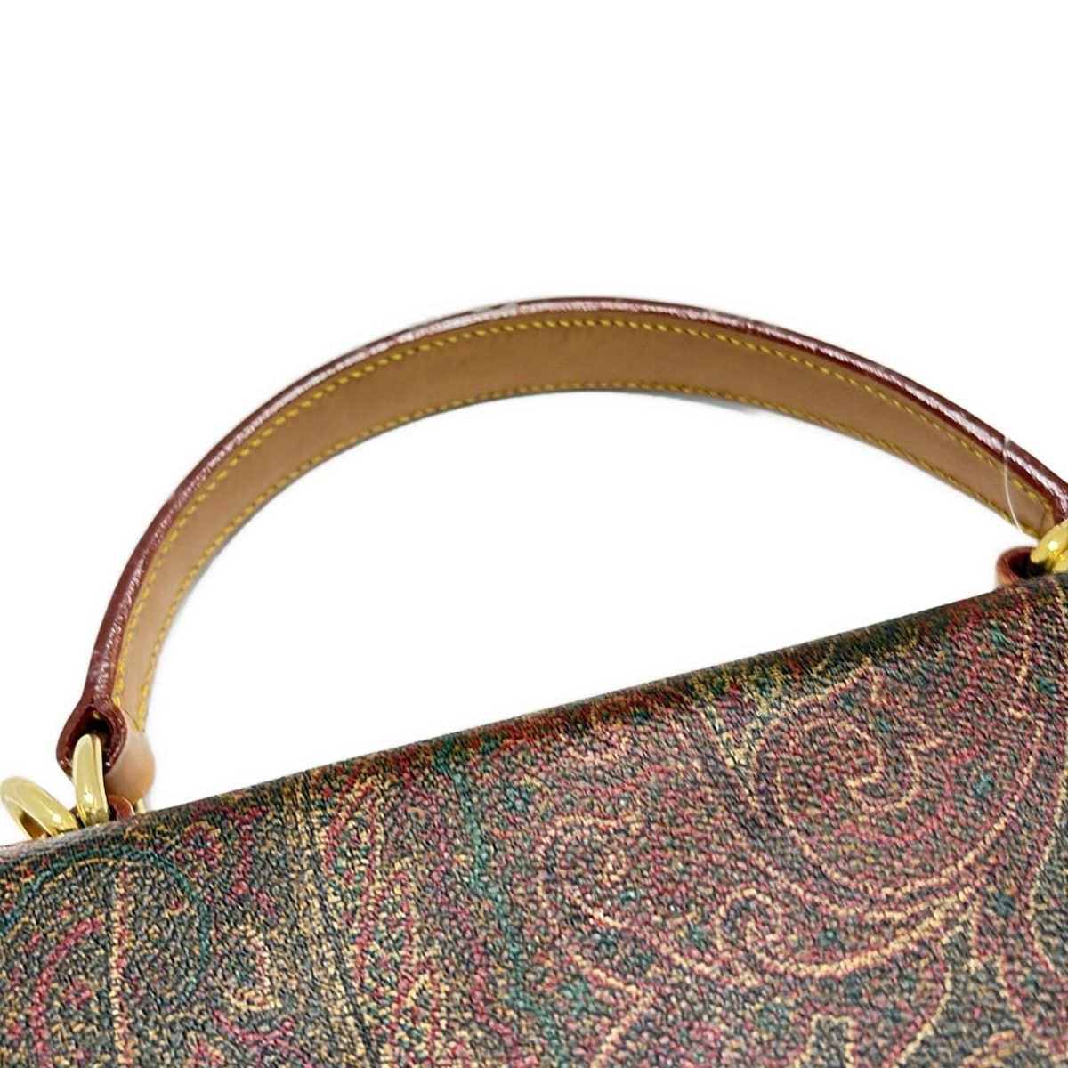 ETRO(エトロ) ハンドバッグ - ボルドー×ブラウン×マルチ レザー