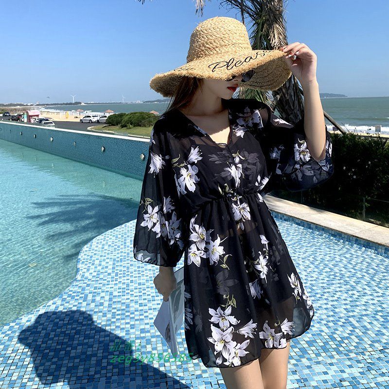 水着 レディース 夏 スプリット スリーピース 大きいサイズ 温泉 ボクブラウス 20代 リゾート ダイビング 30代 40代 コンサバ 10代 体型カバー zeg3y856585