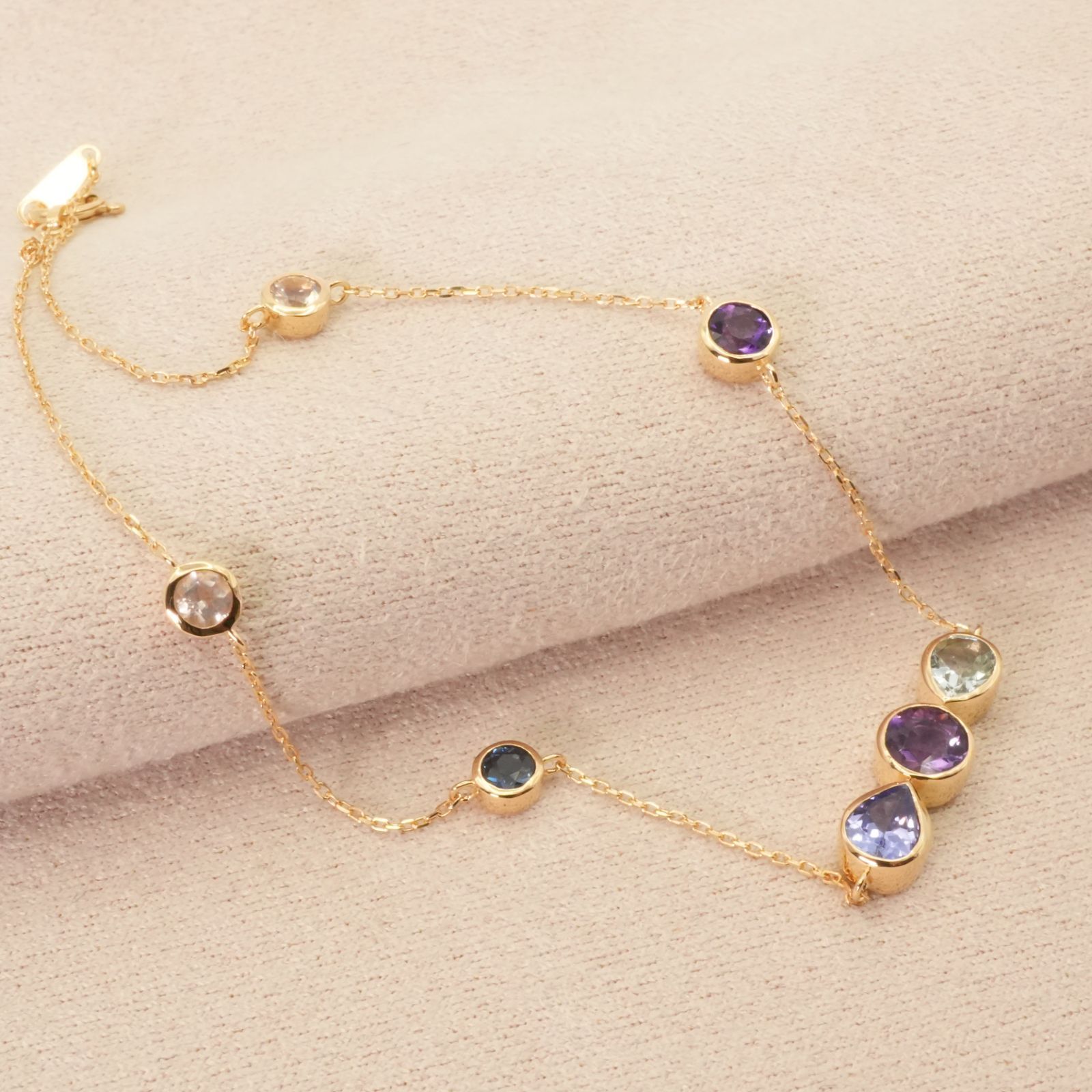 エステール マルチストーン K18 アンクレット 天然石|25-319