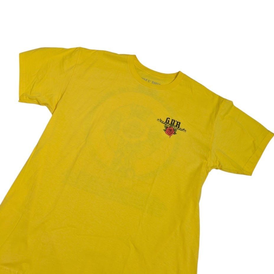 GUNS N' ROSES イエロー Tシャツ Lサイズ 美品 Guns N' Roses ガンズアンドローゼズ Rose Cross Gold T