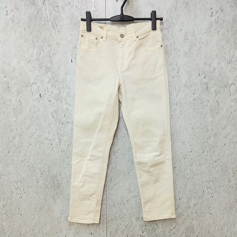 Domingo D.M.G. ドミンゴ ディーエムジー デニムパンツ テーパード スキニー ストレッチ シンプル オフホワイト SSサイズ □□