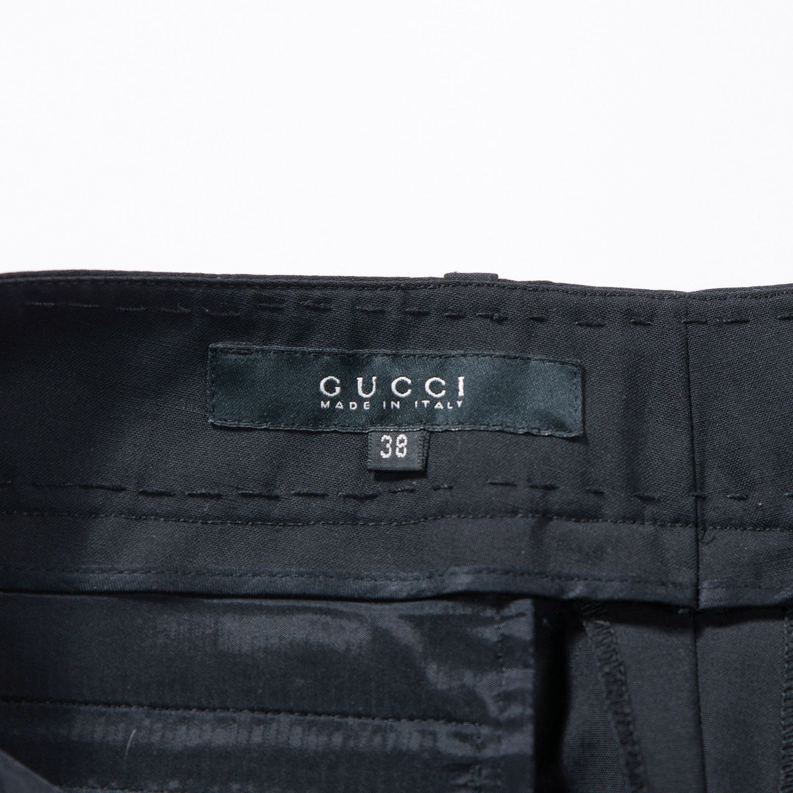 グッチ GUCCI フレアスラックス ウール混 センタープレス ボタンフライ 