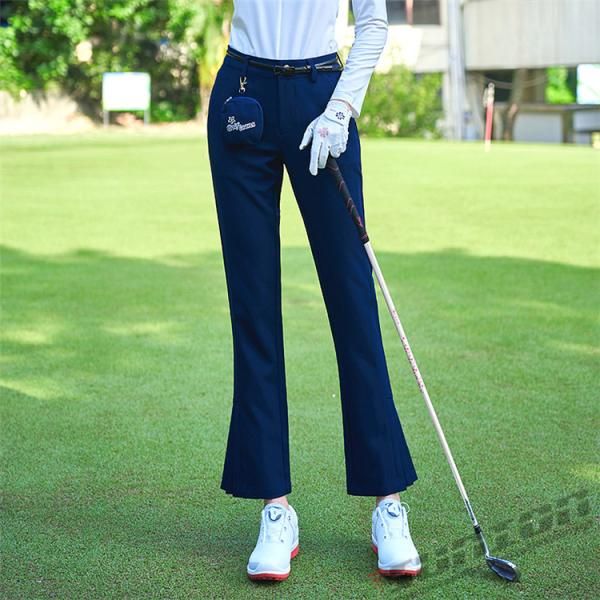 ゴルフウェア レディース 9分丈パンツ ゴルフ ポッチ付き ストレッチ