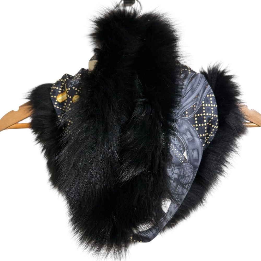 pon 本物 極美品 グッチ リアルファー マフラー ストール スカーフ 美品 GUCCI グッチ スカーフ切替 フォックスファースヌード