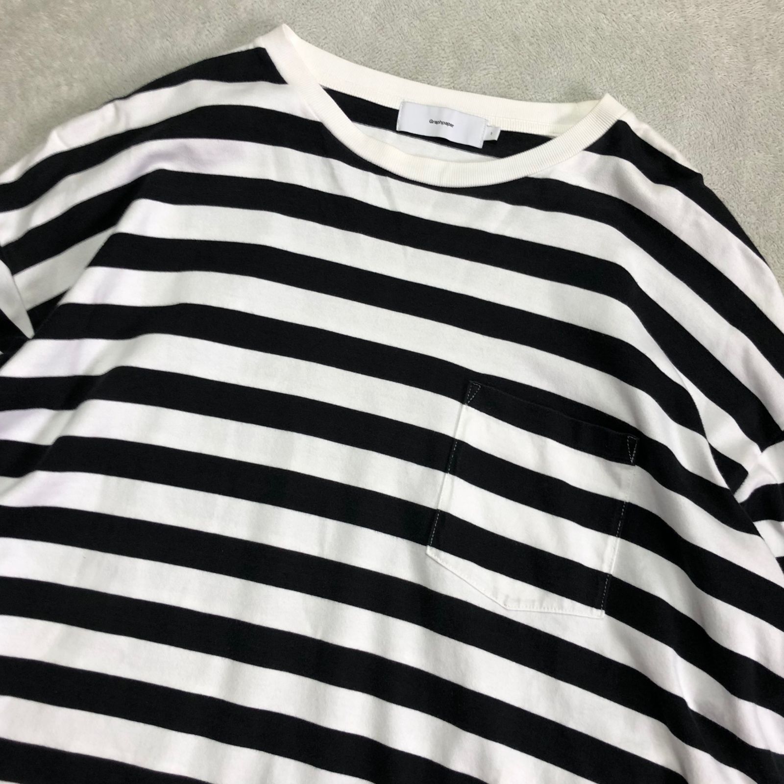 Graphpaper Border L/S Pocket Tee ロングスリーブTシャツ 長袖 