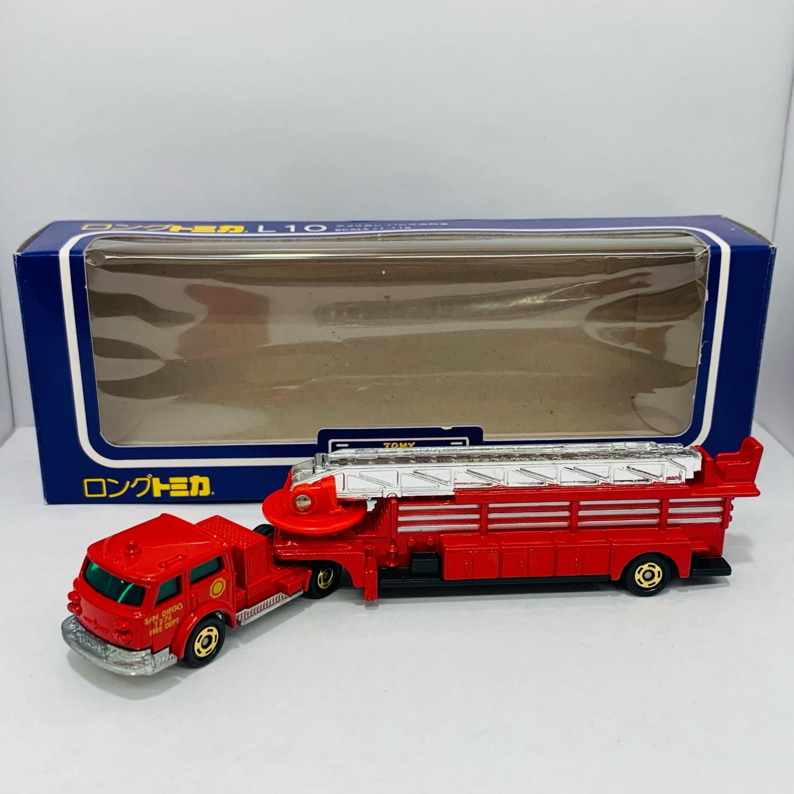 トミカ 消防車 L10 中古 おもちゃ・玩具 ロングトミカL10 1/11アメリカンハシゴ消防