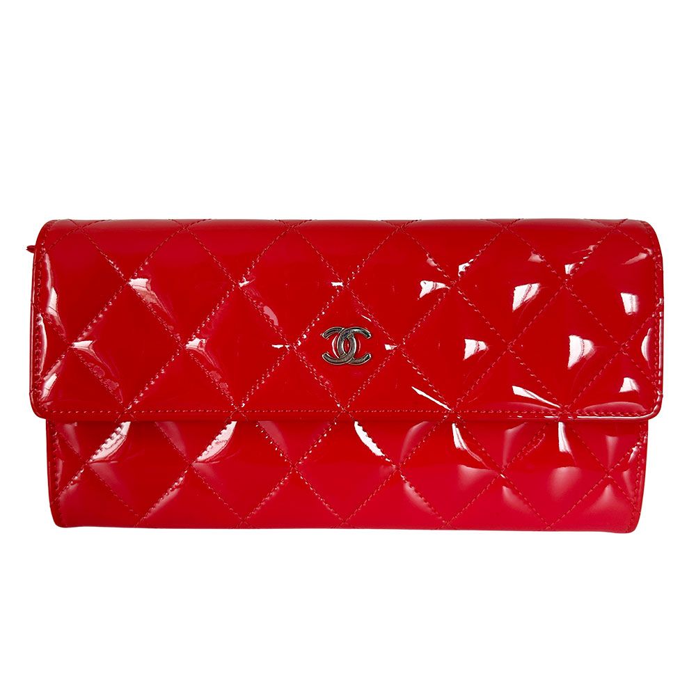 シャネルCHANELエナメルキルティング長財布パテントレザー 楽天市場】シャネル 財布 CHANEL 長財布/3折財布 キルティング