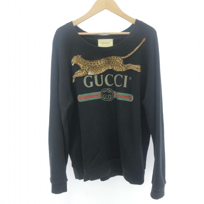 GUCCI ブラック レオパードスウェット GUCCI ブラック レオパードスウェット GUCCI ブラック