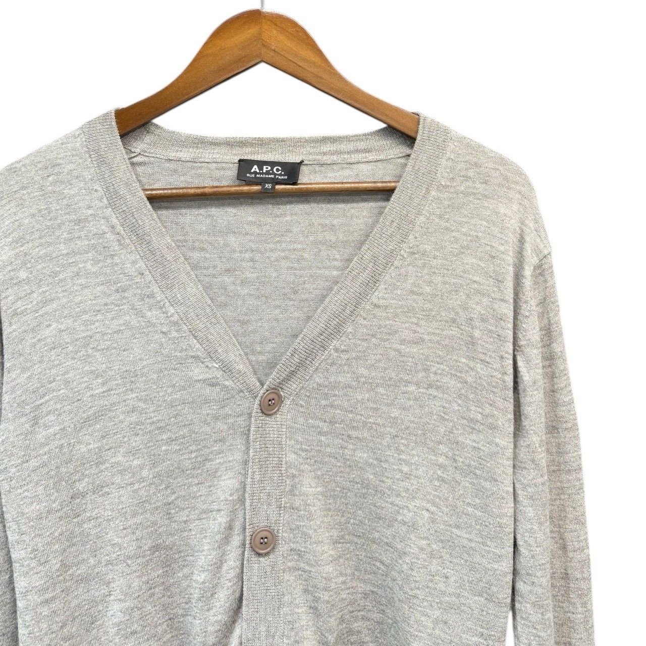 A.P.C. リネンカーディガン A.P.C. アーペーセー リネンコットンVネックカーディガン 14411
