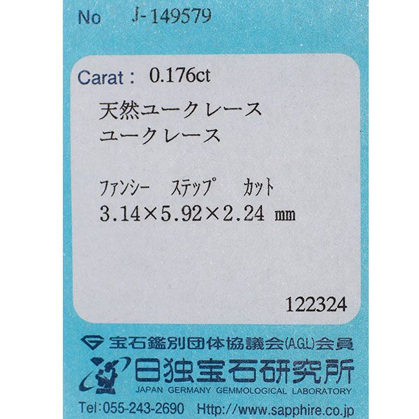 新品 Pt950 ジンバブエ産ユークレース ダイヤモンド リング 0.176ct  