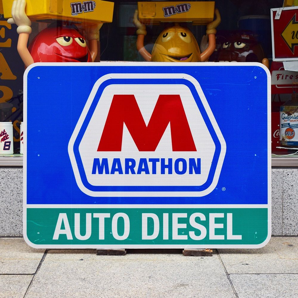 MARATHON マラソン ロードサイン 看板 ヴィンテージ ビンテージ MARATHON マラソン ロードサイン 看板 ヴィンテージ ビンテージ